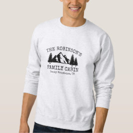 Silhouette-Design der Familienhäuser Bäume Gebirge Sweatshirt