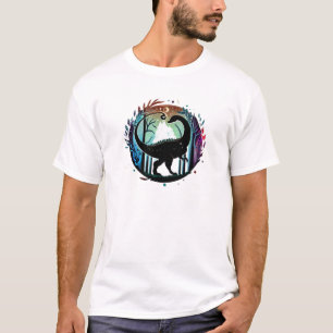 Silhouette Design des Stegosaurus Dinosaur-Waldes T-Shirt