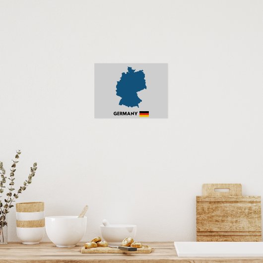 Silhouette Deutschlands Poster (Küche)