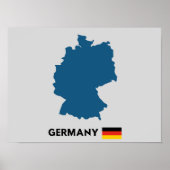 Silhouette Deutschlands Poster (Vorne)