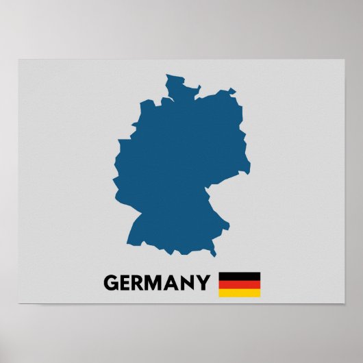 Silhouette Deutschlands Poster (Vorne)