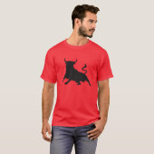 Silhouette, die mit den Stieren Spanien läuft T-Shirt (Vorne ganz)