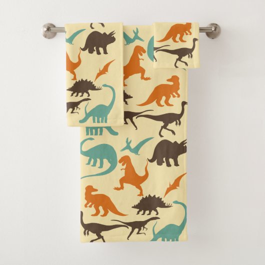 Silhouette Dinosaur Badhandtuch Set (Insitu)