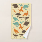 Silhouette Dinosaur Badhandtuch Set (Handtuch)