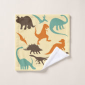 Silhouette Dinosaur Badhandtuch Set (Waschlappen)