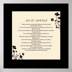 Silhouette "Do it Anyway" Poster