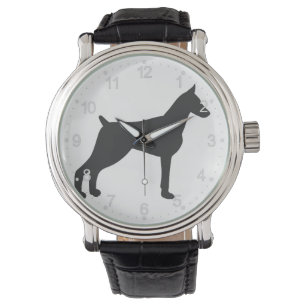 Silhouette Doberman Pinscher Armbanduhr
