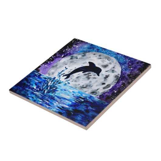 Silhouette Dolphin Fliese (Seite)