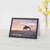 Silhouette Dolphin im Ozean Geburtstagkarte Karte (Gelbe Blume)