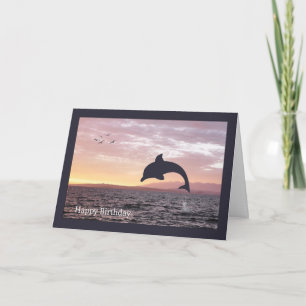 Silhouette Dolphin im Ozean Geburtstagkarte Karte