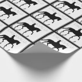 Silhouette Dressurpferd mit Reflektion Geschenkpapier (Ecke)