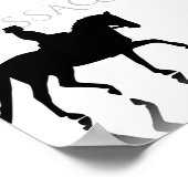 Silhouette Dressurpferd mit Reflektion Poster (Ecke)