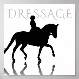 Silhouette Dressurpferd mit Reflektion Poster