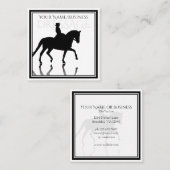 Silhouette Dressurpferd mit Reflektion Quadratische Visitenkarte (Vorne/Hinten)