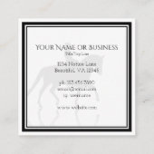 Silhouette Dressurpferd mit Reflektion Quadratische Visitenkarte (Rückseite)