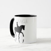 Silhouette Dressurpferd mit Reflektion Tasse (Vorderseite Links)