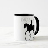 Silhouette Dressurpferd mit Reflektion Tasse (VorderseiteRechts)