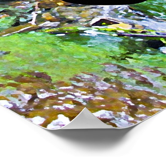 Silhouette durch Wasserfall vermitteln Poster (Ecke)