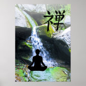 Silhouette durch Wasserfall vermitteln Poster (Vorne)