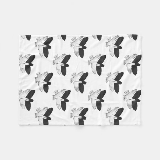Silhouette Eagle Fleecedecke (Vorderseite (Horizontal))