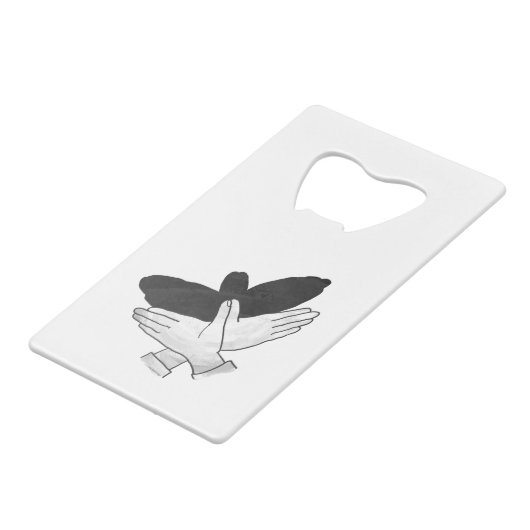 Silhouette Eagle Geldkarten Flaschenöffner (Rückseite Schrägansicht)