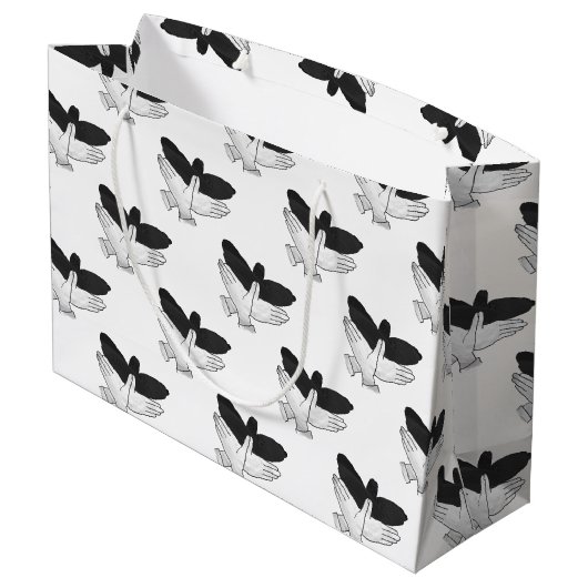 Silhouette Eagle Große Geschenktüte (Rückseite Schrägansicht)
