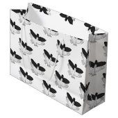 Silhouette Eagle Große Geschenktüte (Vorderseite Schrägansicht)