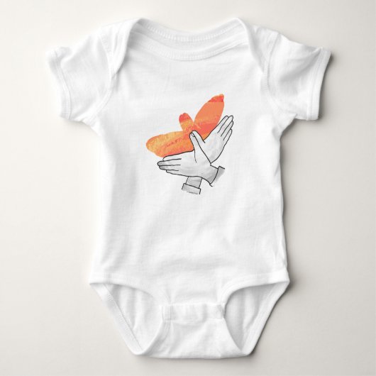Silhouette Eagle Orange Baby Strampler (Vorderseite)