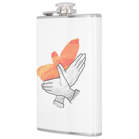 Silhouette Eagle Orange Flachmann (Links)