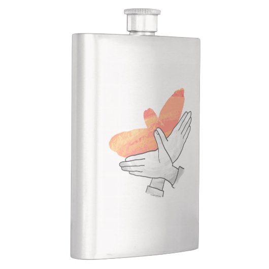 Silhouette Eagle Orange Flachmann (Rechts)