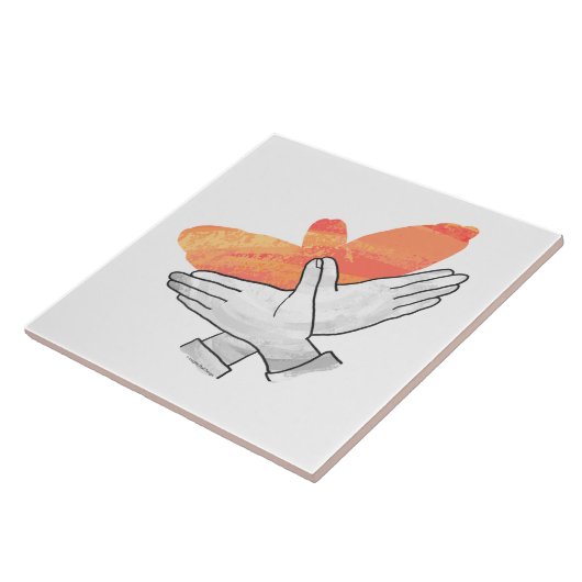 Silhouette Eagle Orange Fliese (Seite)