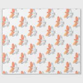 Silhouette Eagle Orange Geschenkpapier (Flach)