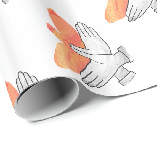 Silhouette Eagle Orange Geschenkpapier (Rolleneckpunkt)