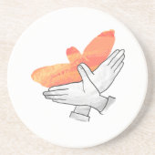 Silhouette Eagle Orange Getränkeuntersetzer (Vorne)