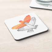 Silhouette Eagle Orange Getränkeuntersetzer (Linke Seite)