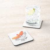 Silhouette Eagle Orange Getränkeuntersetzer (Rechte Seite)