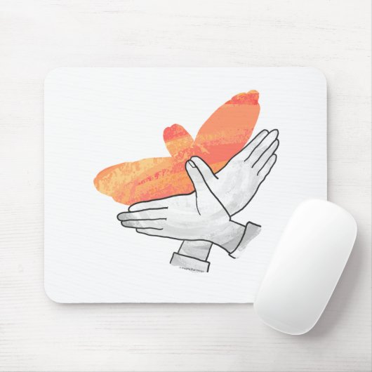 Silhouette Eagle Orange Mousepad (Mit Mouse)