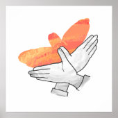 Silhouette Eagle Orange Poster (Vorne)