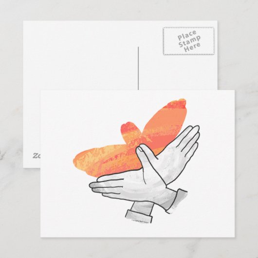 Silhouette Eagle Orange Postkarte (Vorne/Hinten)