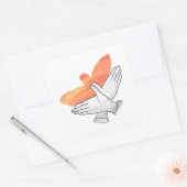 Silhouette Eagle Orange Quadratischer Aufkleber (Umschlag)