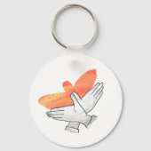 Silhouette Eagle Orange Schlüsselanhänger (Vorderseite)