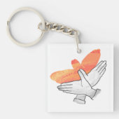 Silhouette Eagle Orange Schlüsselanhänger (Vorderseite)