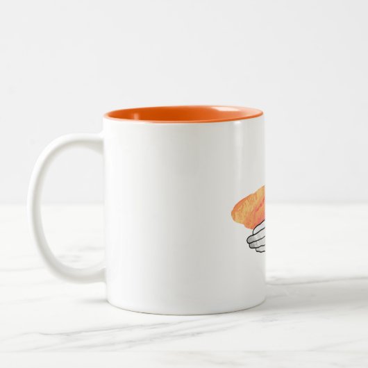 Silhouette Eagle Orange Zweifarbige Tasse (Links)