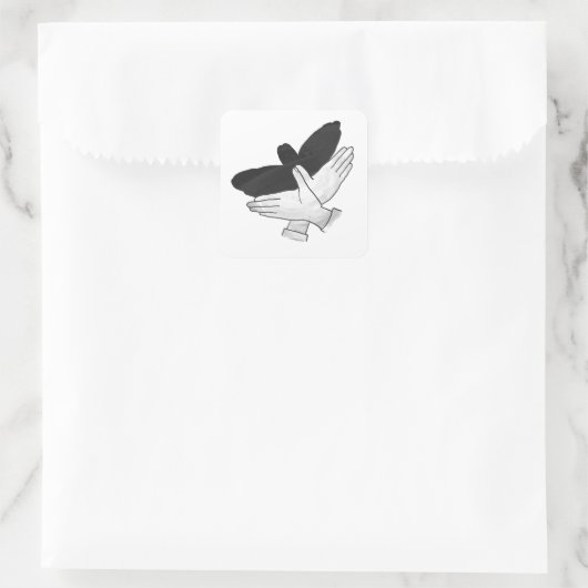 Silhouette Eagle Quadratischer Aufkleber (Tasche)