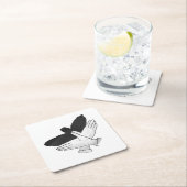 Silhouette Eagle Rechteckiger Pappuntersetzer (Vor Ort)