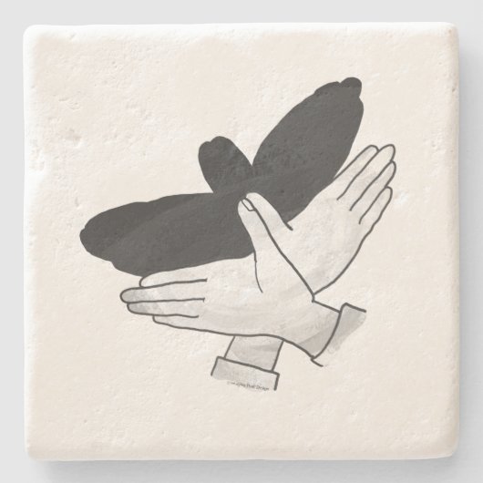 Silhouette Eagle Steinuntersetzer (Vorderseite)