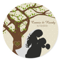 Silhouette-Eichenholz-Aufkleber