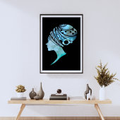 Silhouette einer afrikanischen Frau Poster