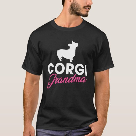 Silhouette einer Corgi-Oma T-Shirt (Vorderseite)