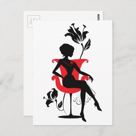 Silhouette einer Frau Postkarte (Vorne/Hinten)